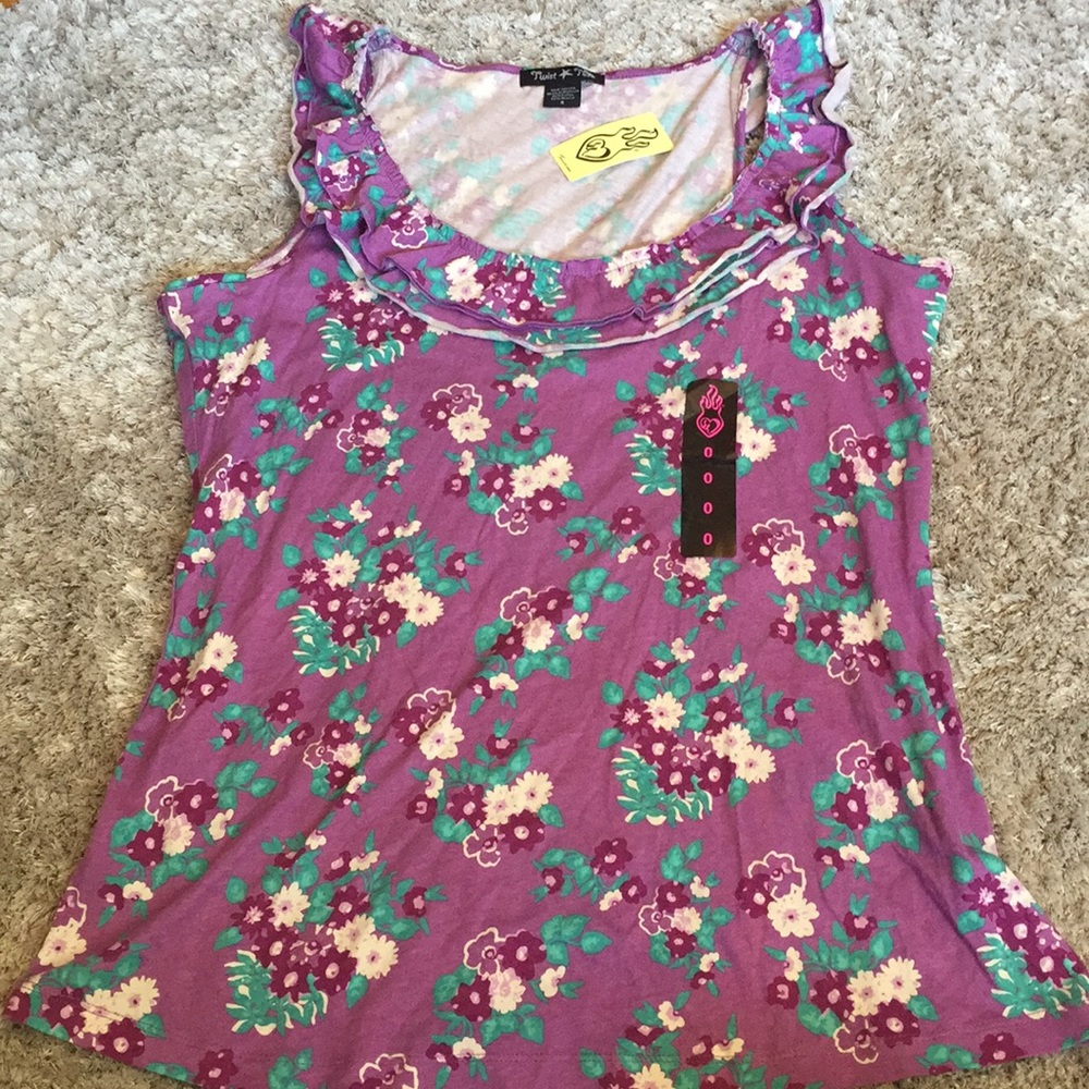 NWT torrid floral ruffle tank size 0
